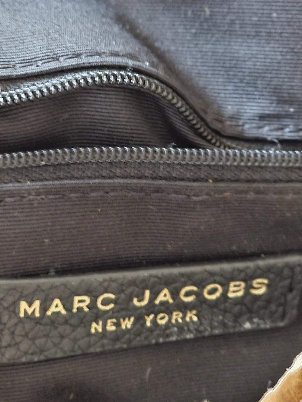 Marc Jacobs Black Leather Crossbody Bag with Gold Hardware